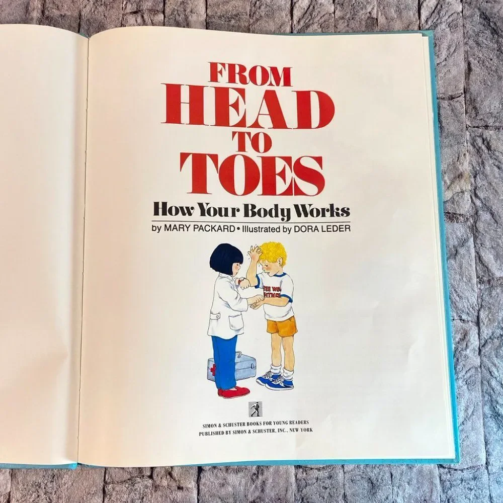 Simon & Schuster From Head to Toes Vintage Children's Book Hardback 1985